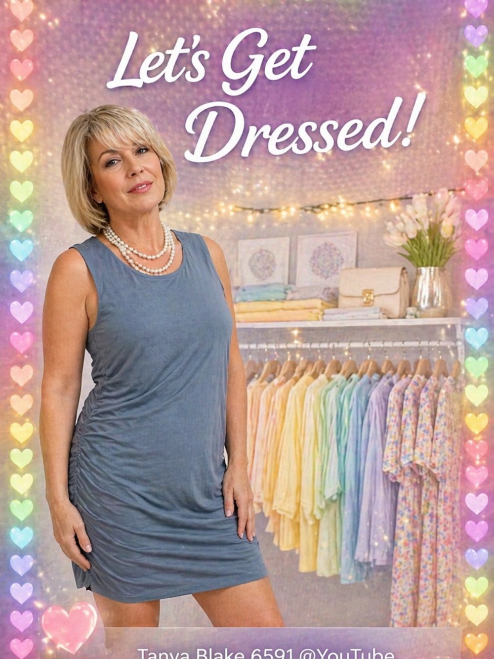 Sleeveless Ruched Side Tank Dress - Blue